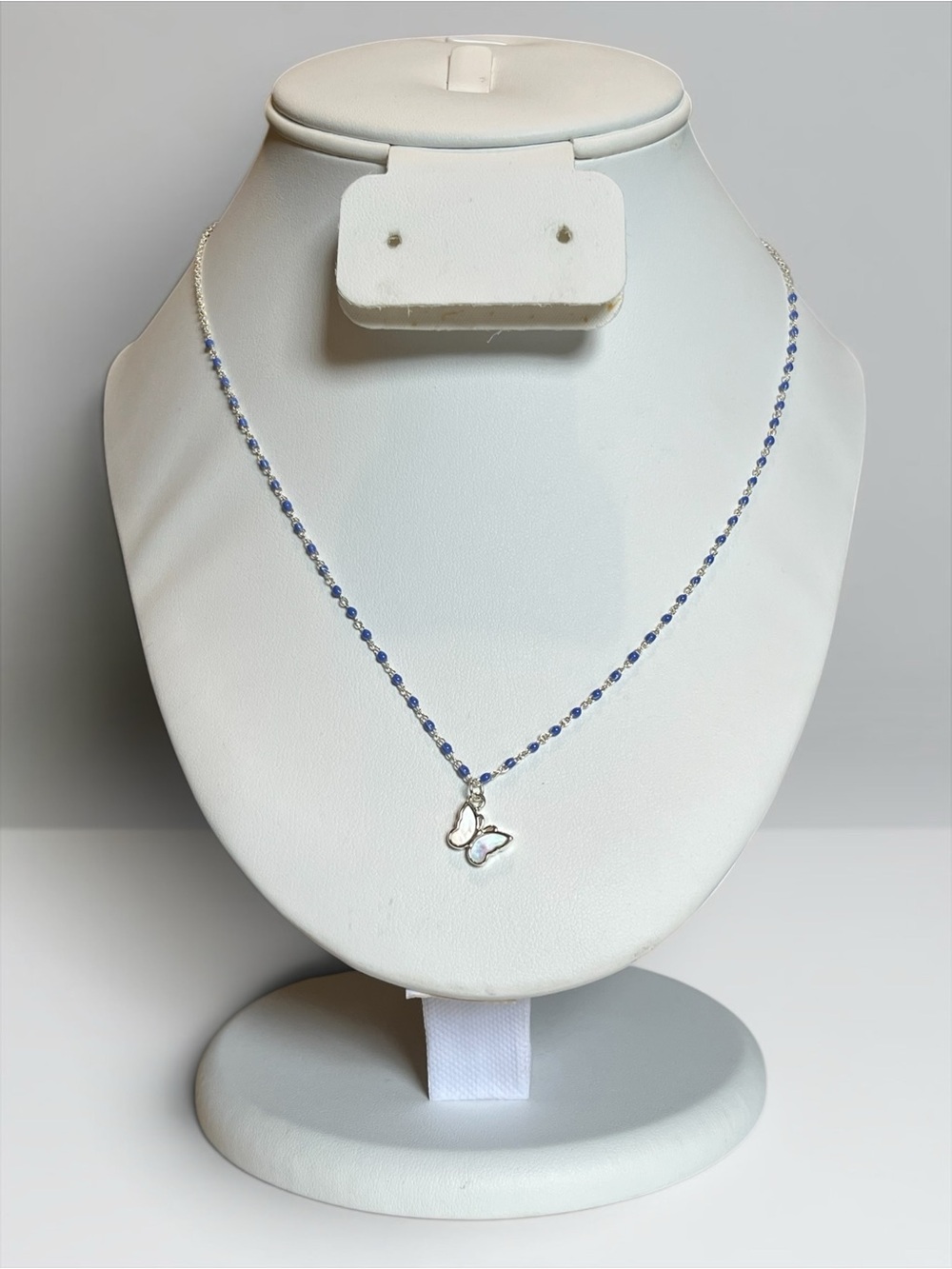 Believe by Brilliance Silver Plate Mother Of Pearl Butterfly Necklace CC X
